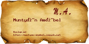 Muntyán Amábel névjegykártya